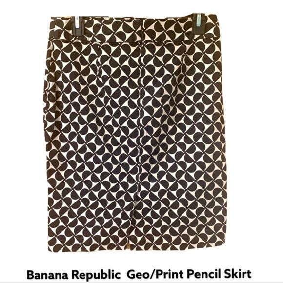 Banana Republic Geometric Print Pencil Skirt Size 6 - Picture 2 of 8